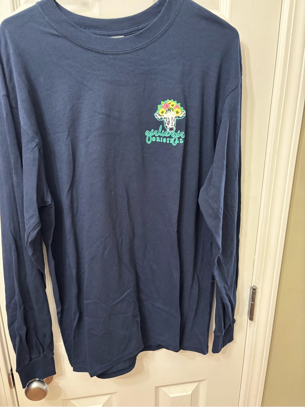 Nwt Girlie Girl Originals One Happy Heifer Graphic Long Sleeve Tee Large — image 4 of 7